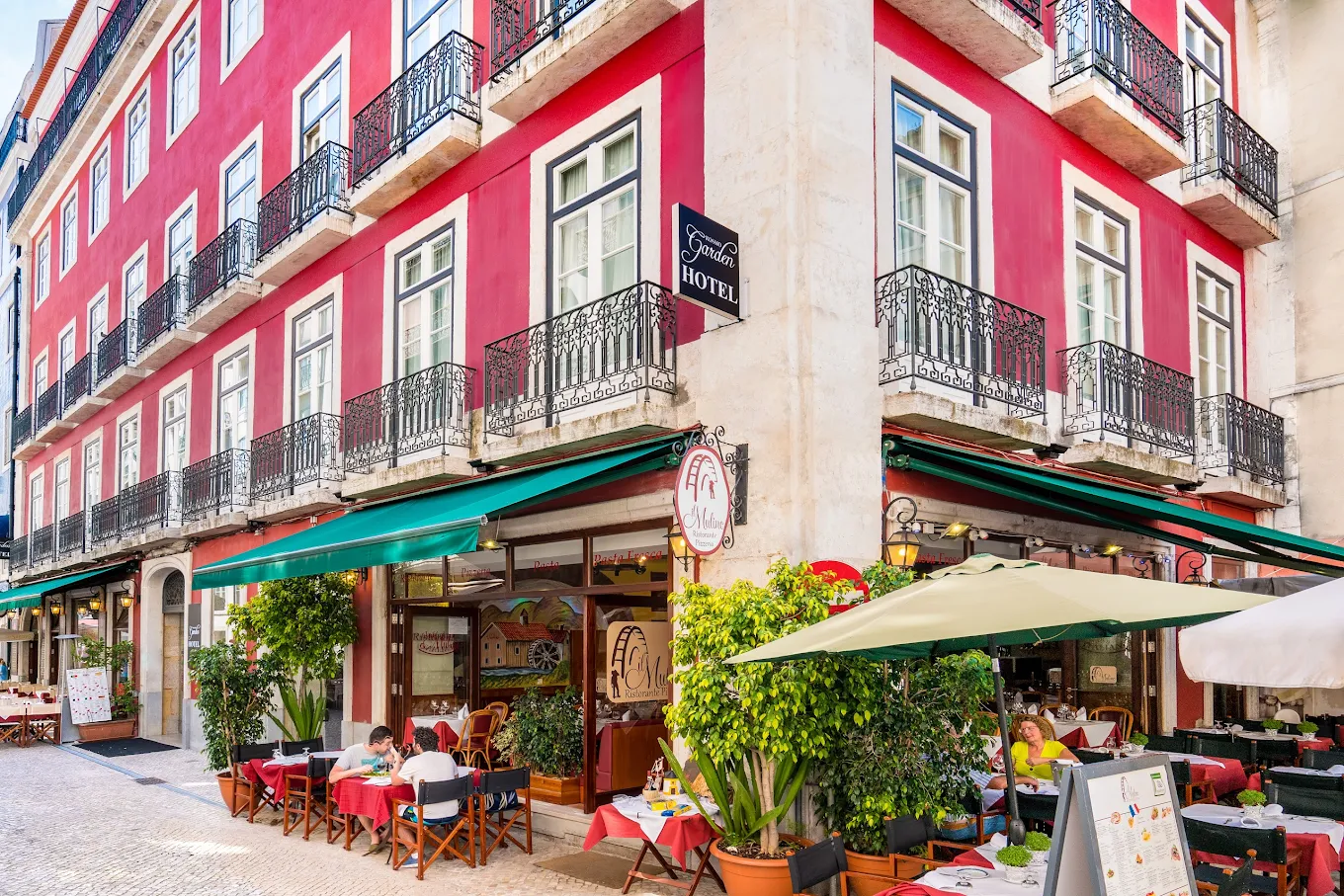 Rossio Garden Hotel – fachada e localização central no Rossio, Lisboa